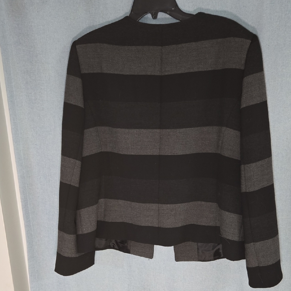 Tahari Women's Striped Suit Jacket - Black and Gray - Picture 7 of 7